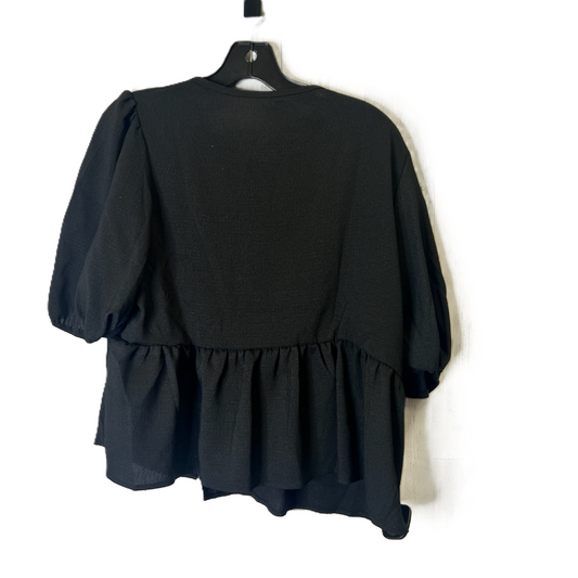 Top Short Sleeve By Shein In Black, Size: Xl