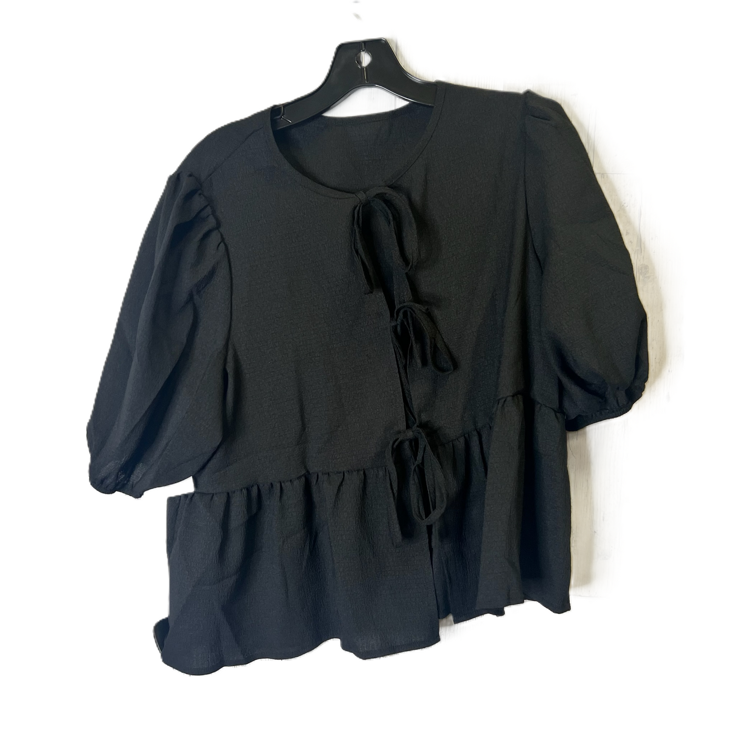 Top Short Sleeve By Shein In Black, Size: Xl