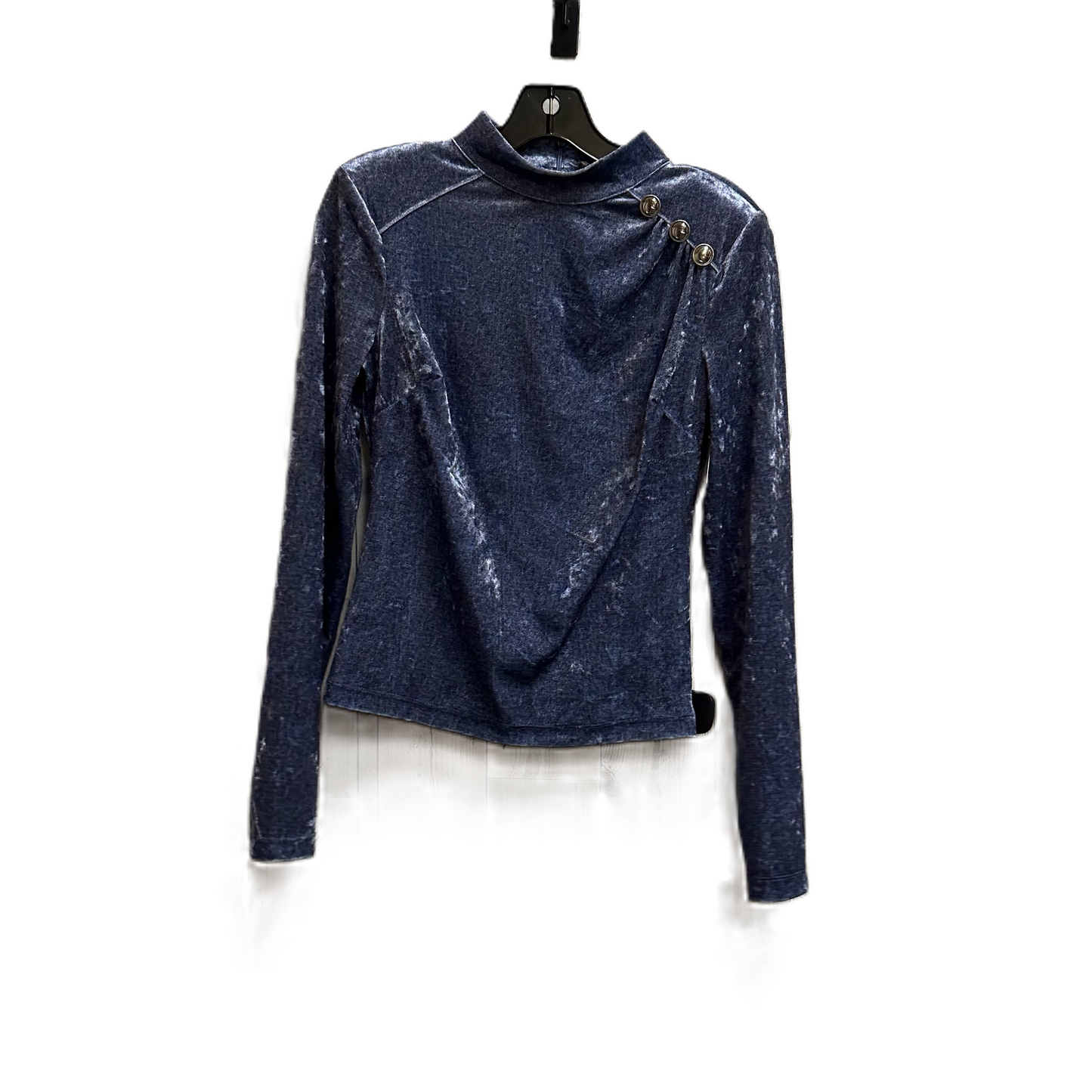 Top Long Sleeve By Guess In Blue, Size: S