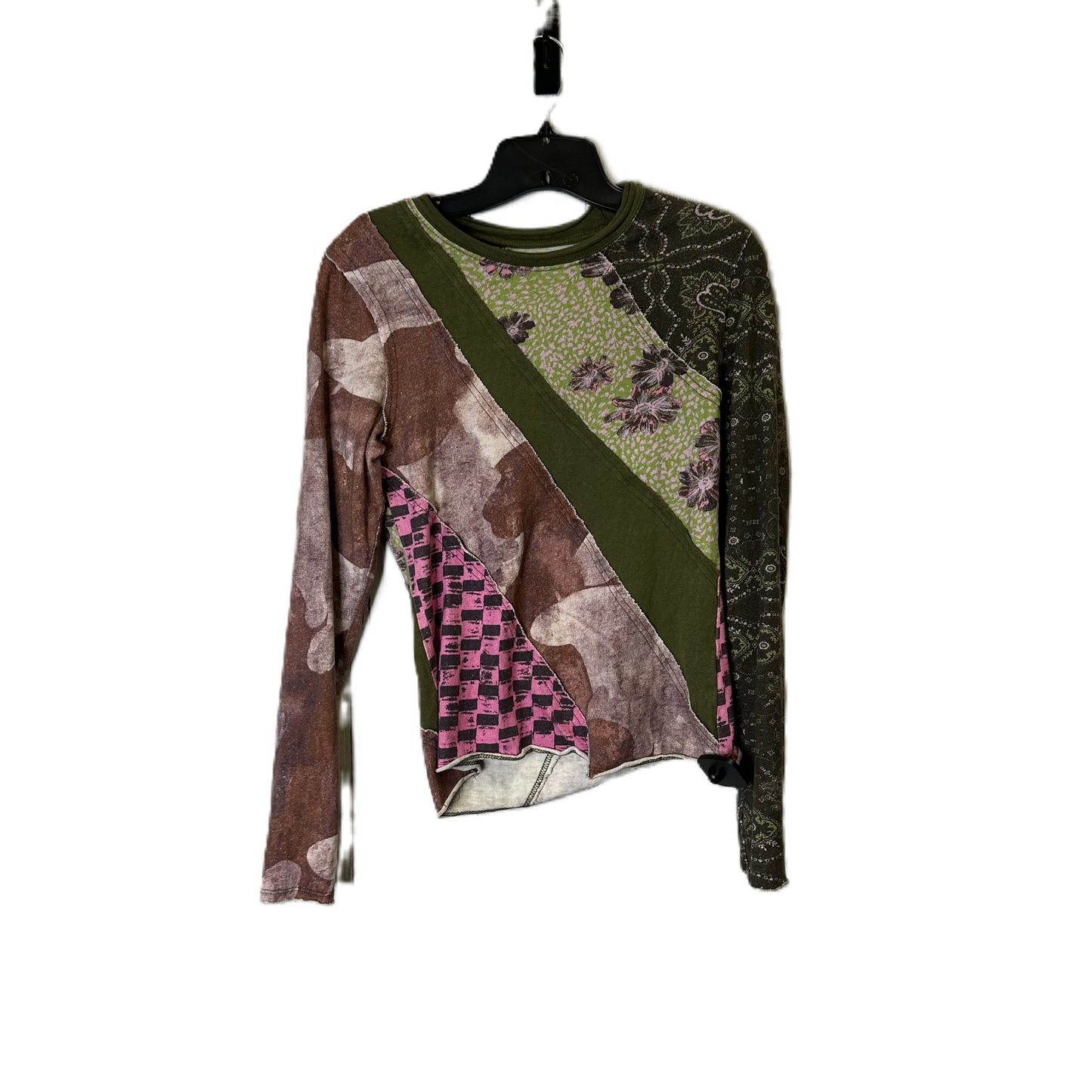 Top Long Sleeve By We The Free In Green & Purple, Size: S