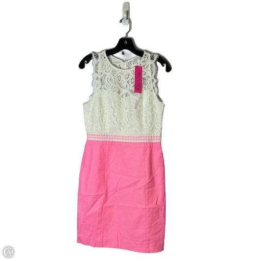 Dress Casual Midi By Lilly Pulitzer In Pink & White, Size: 4