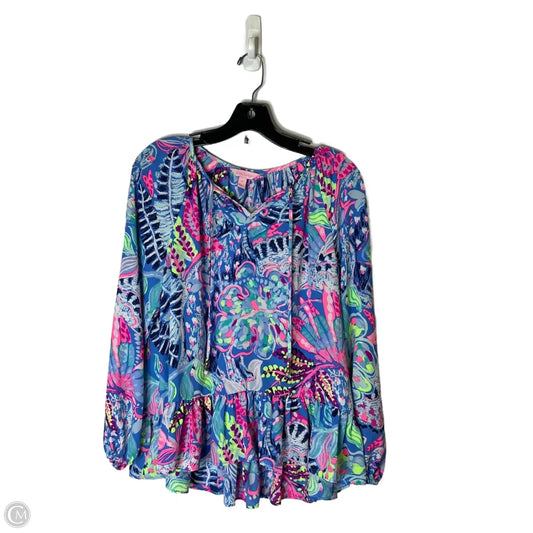 Top Long Sleeve By Lilly Pulitzer In Blue & Purple, Size: Xs