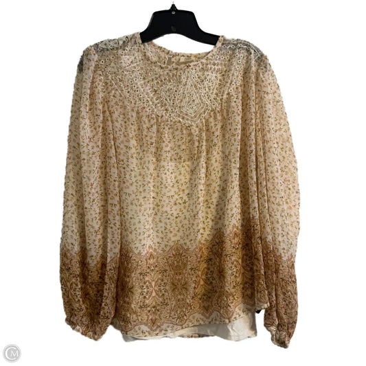 Top Long Sleeve By Matilda Jane In Cream, Size: L