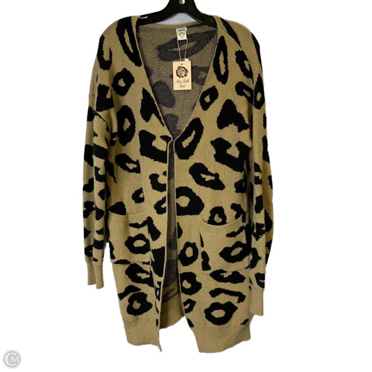 Sweater Cardigan By Clothes Mentor In Animal Print, Size: L