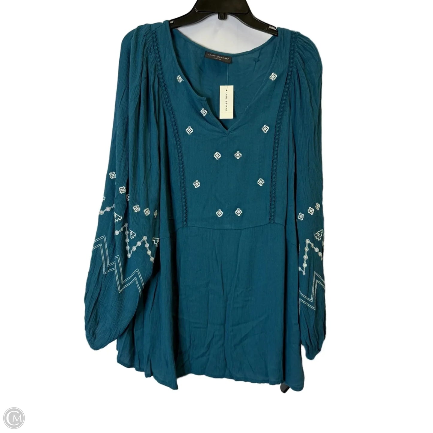 Top Long Sleeve By Lane Bryant In Teal, Size: 24