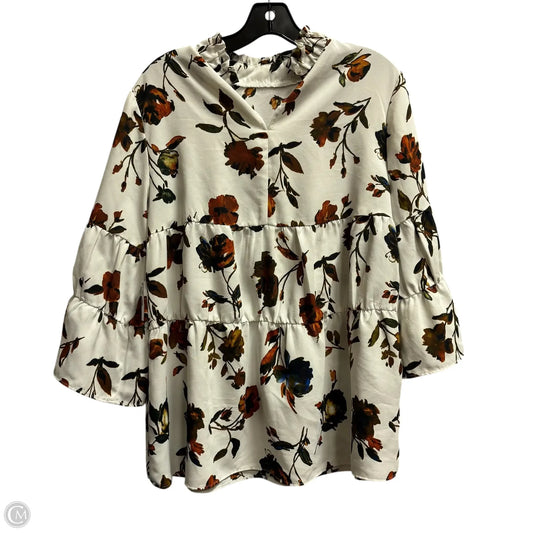 Top Long Sleeve By Cato In White, Size: M