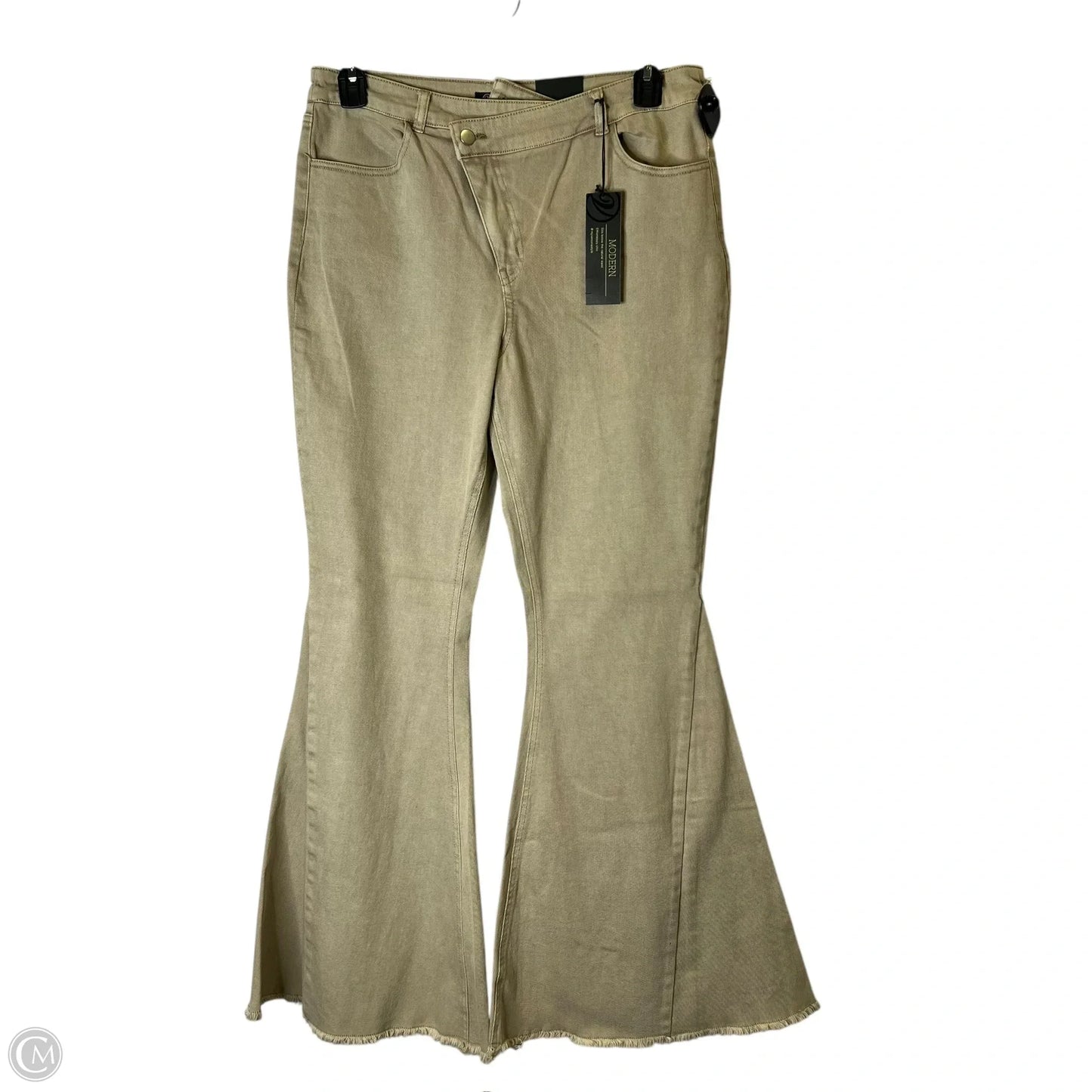 Jeans Flared By Versona In Taupe, Size: 12