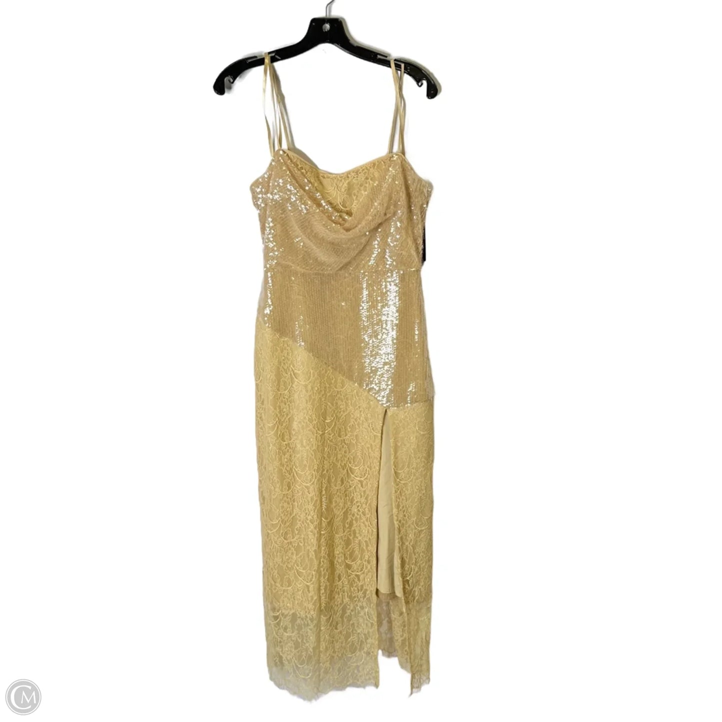 Dress Party Long By Bcbgmaxazria In Tan, Size: 6