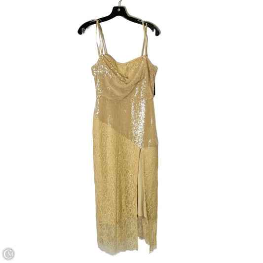 Dress Party Long By Bcbgmaxazria In Tan, Size: 6