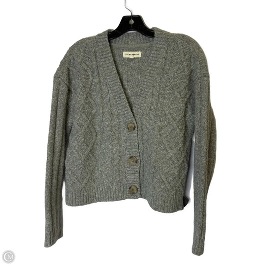 Sweater Cardigan By Lucky Brand In Grey, Size: M