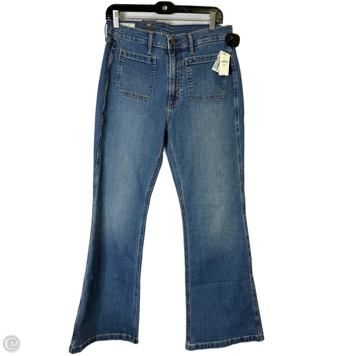 Jeans Flared By Gap In Blue Denim, Size: 12 SHORT