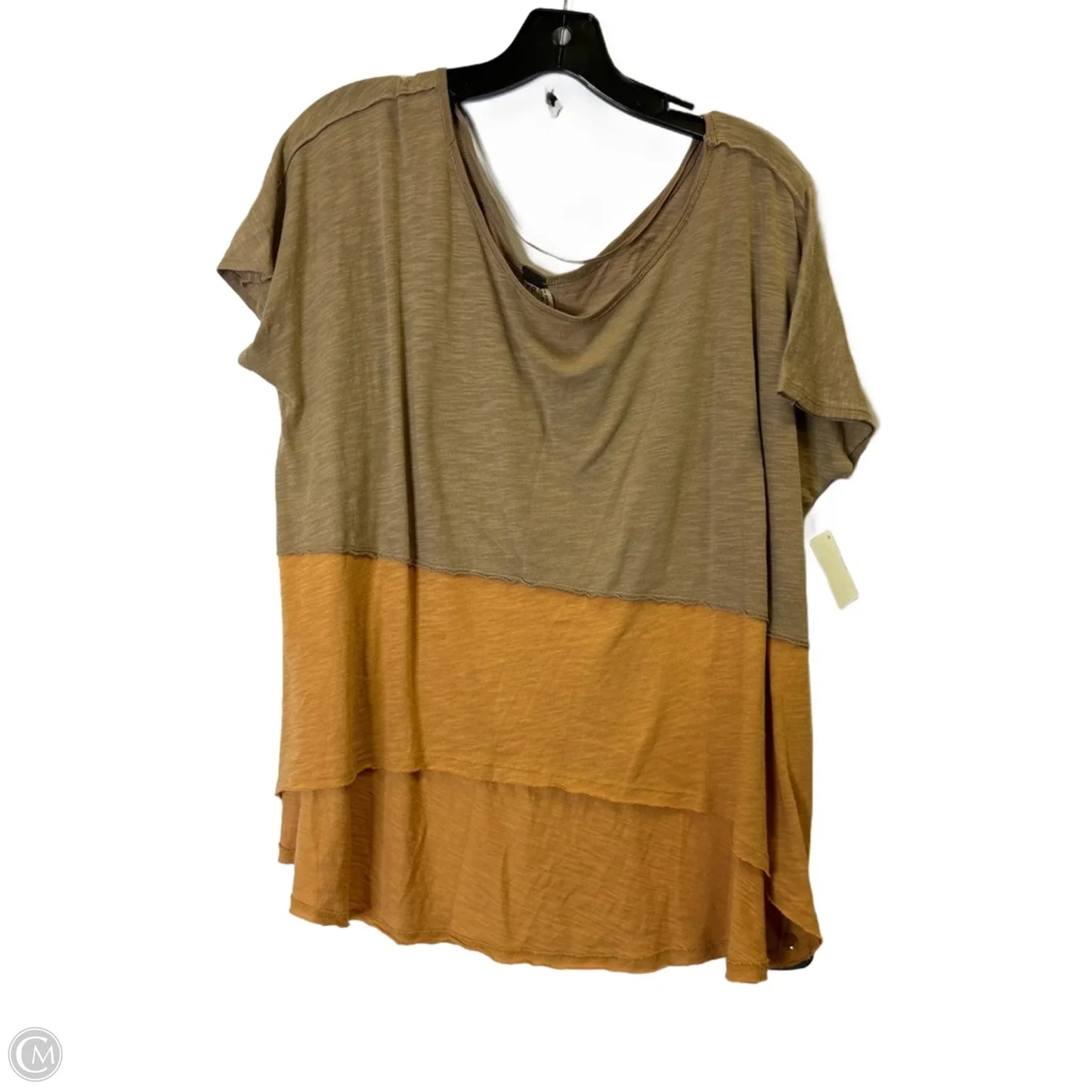 Top Short Sleeve Basic By Free People In Orange & Tan, Size: Xs