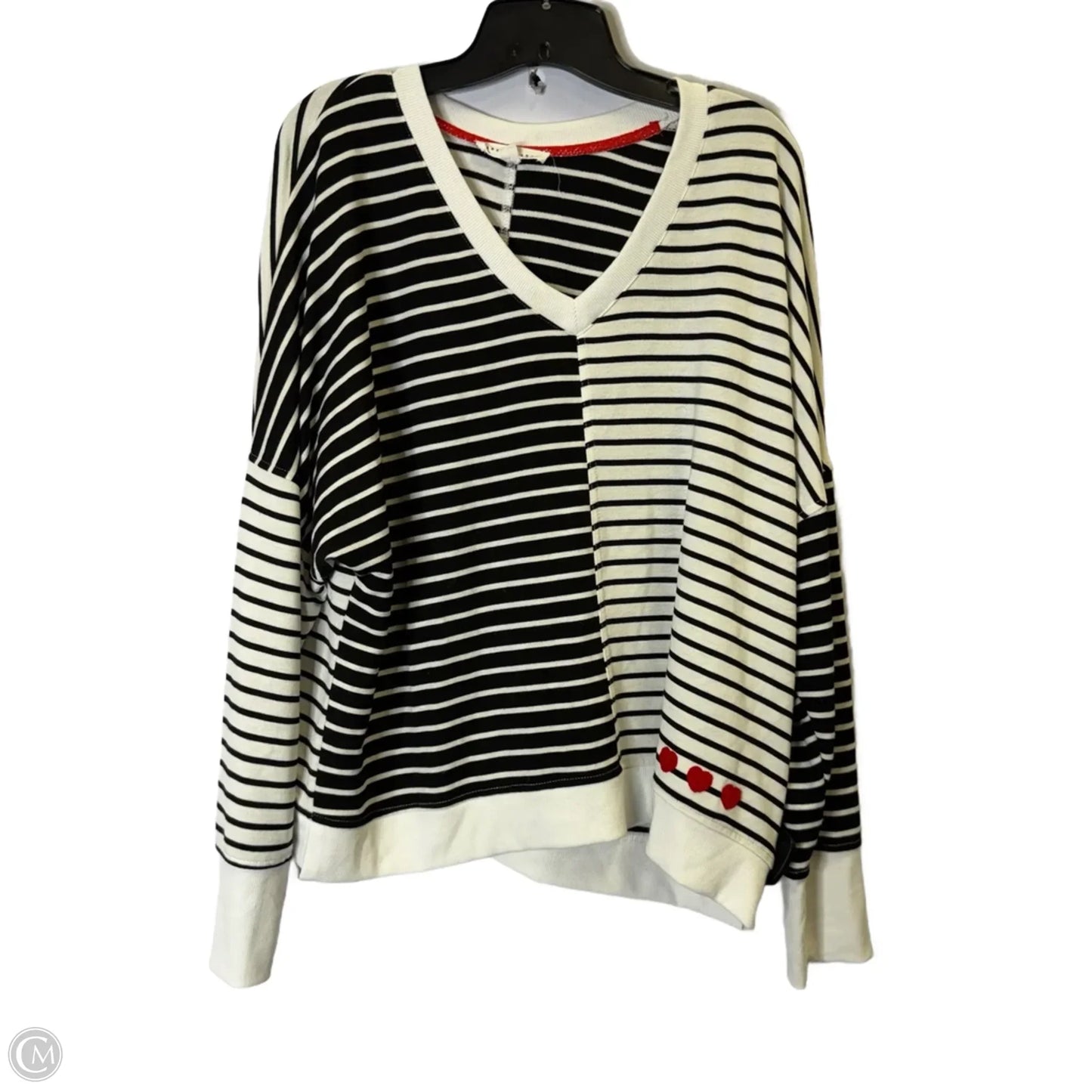 Top Long Sleeve Basic By Jane And Delancey In Striped Pattern, Size: Xl