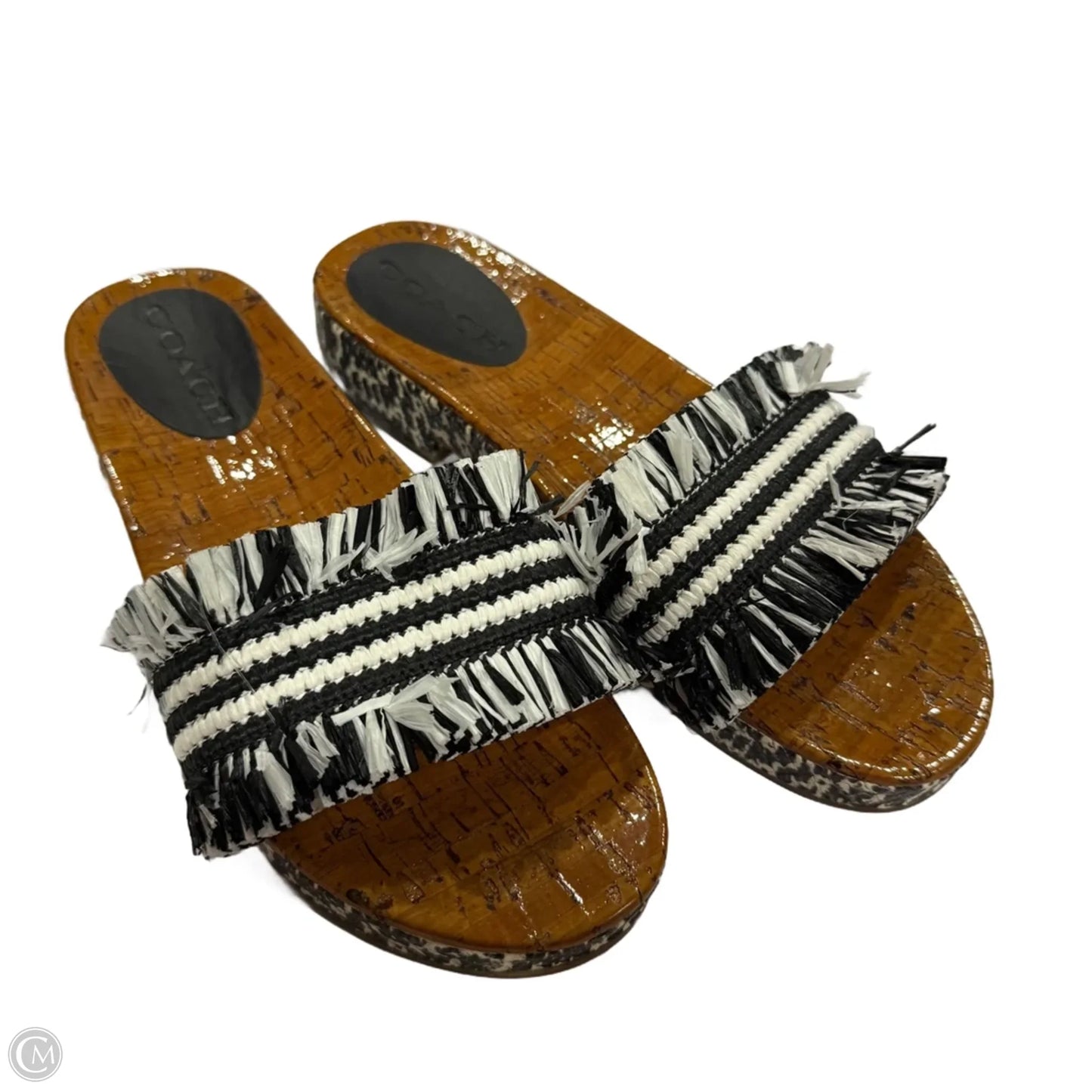 Sandals Flats By Cmc In Black & White, Size: 6