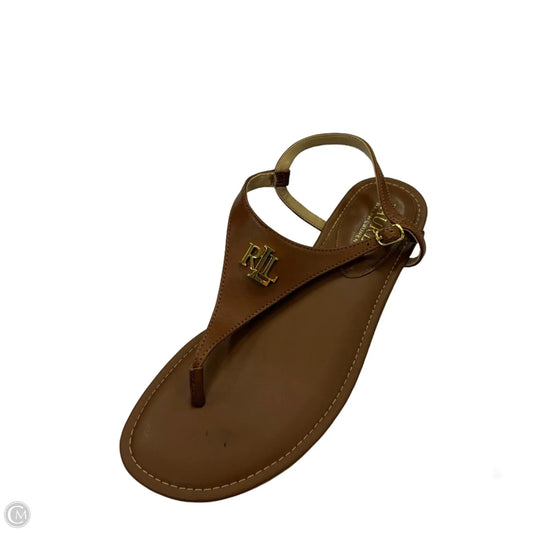 Sandals Flats By Lauren By Ralph Lauren In Brown, Size: 8.5