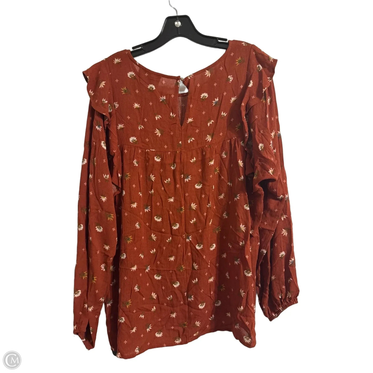 Blouse Long Sleeve By Clothes Mentor In Red, Size: M