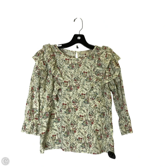 Blouse Long Sleeve By Loft In Floral Print, Size: Sp