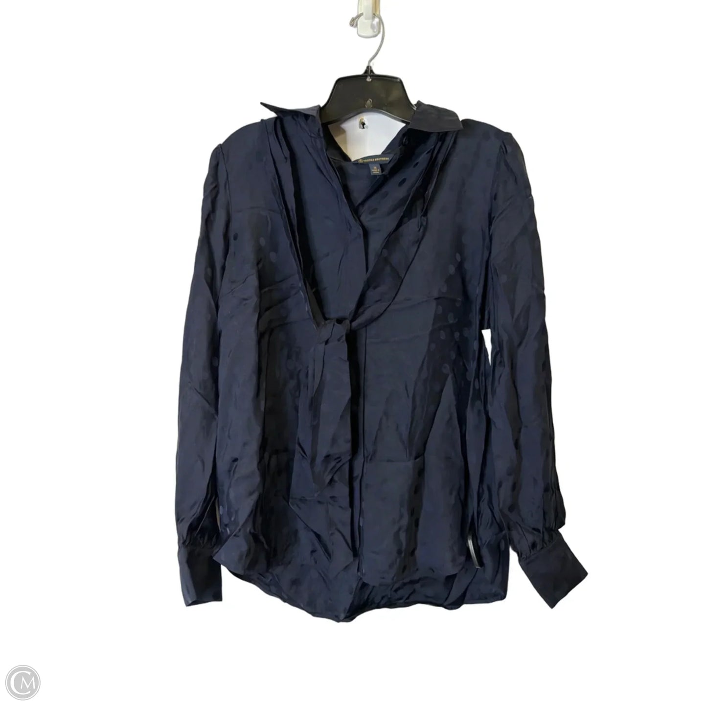 Blouse Long Sleeve By Brooks Brothers In Navy, Size: 14
