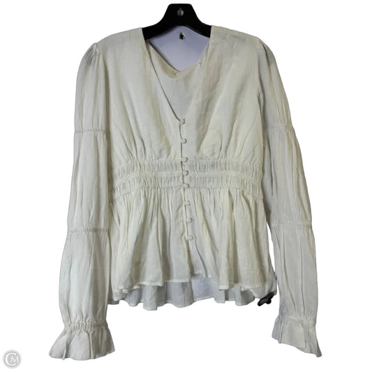 Top Long Sleeve By Faherty In White, Size: M