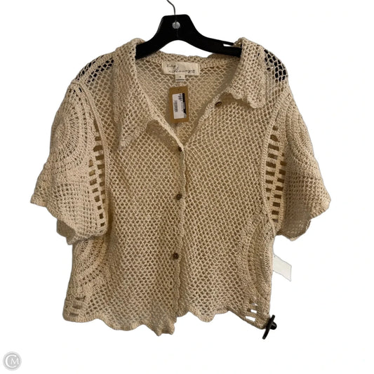 Top Short Sleeve By Vintage Havana In Tan, Size: S