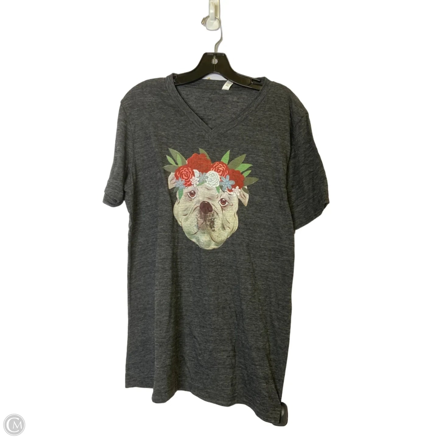 Top Short Sleeve Basic By Clothes Mentor In Grey, Size: L