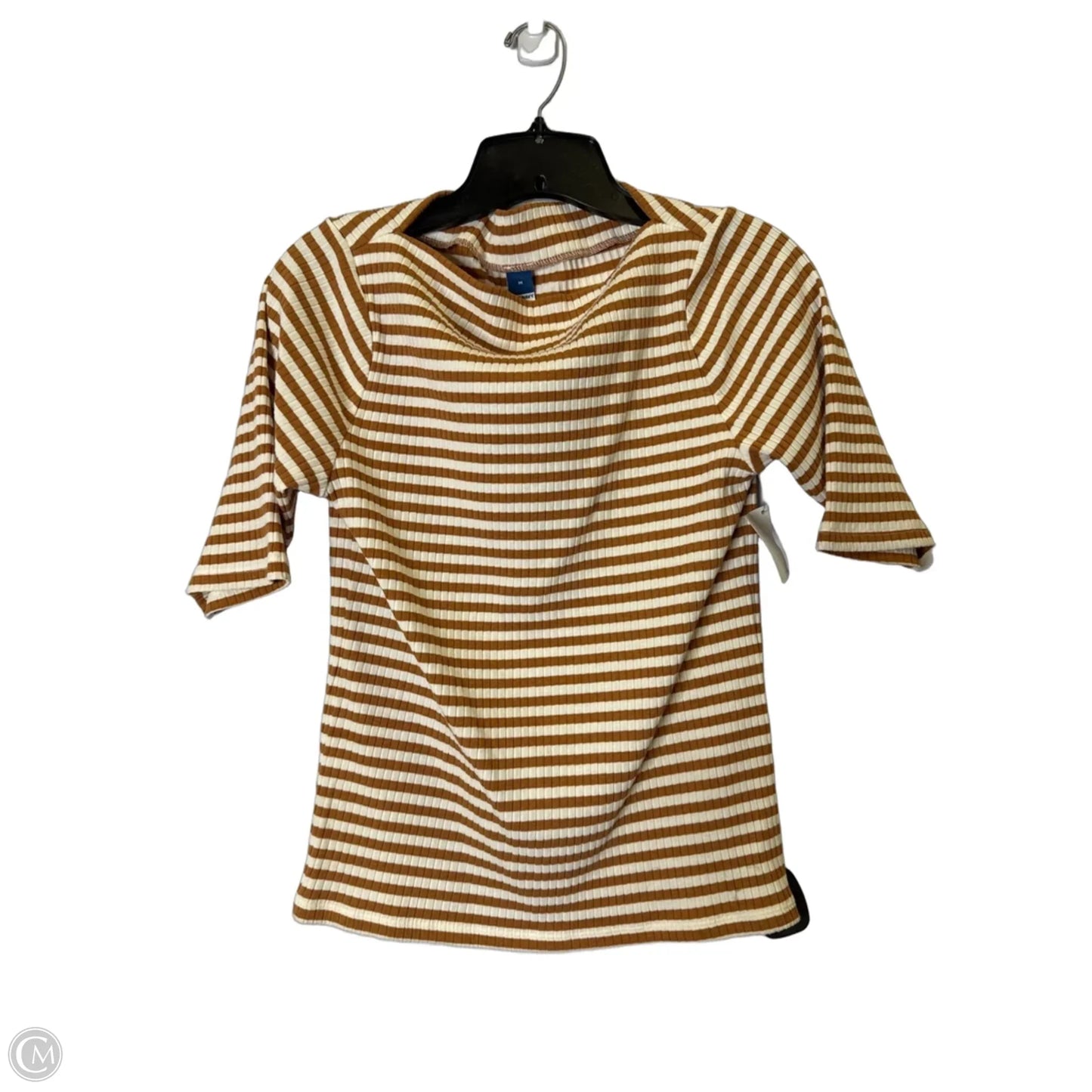 Top Short Sleeve Basic By Old Navy In Striped Pattern, Size: M