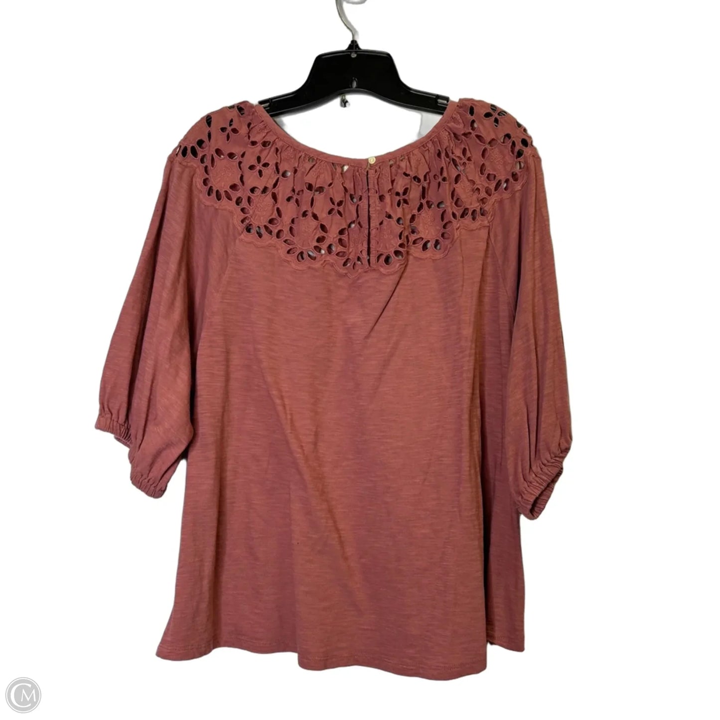 Top Short Sleeve By Loft In Pink, Size: Xl