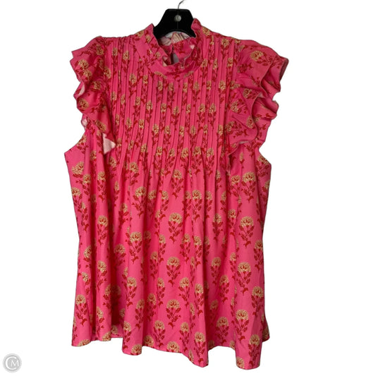 Blouse Sleeveless By Shein In Pink, Size: 2x