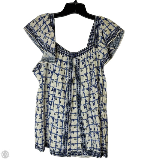 Top Sleeveless By Max Studio In Blue & White, Size: Xl