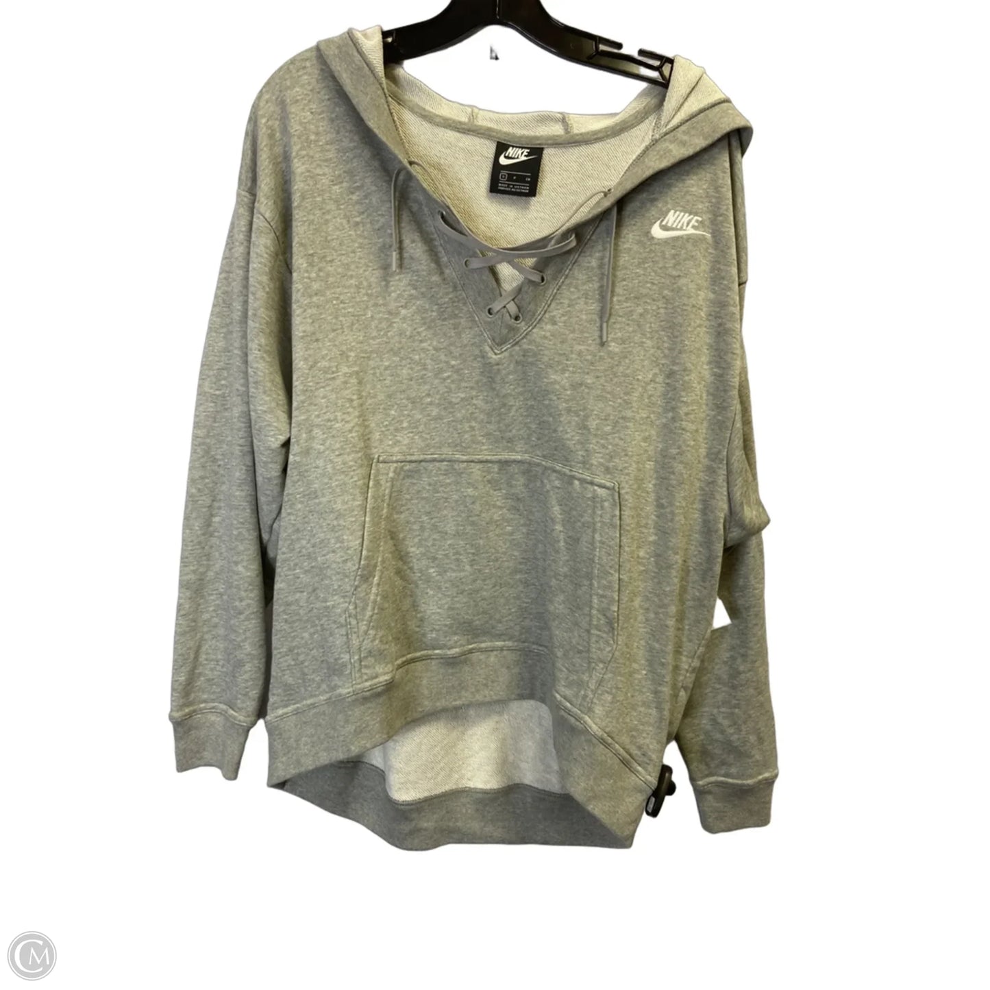 Athletic Sweatshirt Hoodie By Nike Apparel In Grey, Size: S