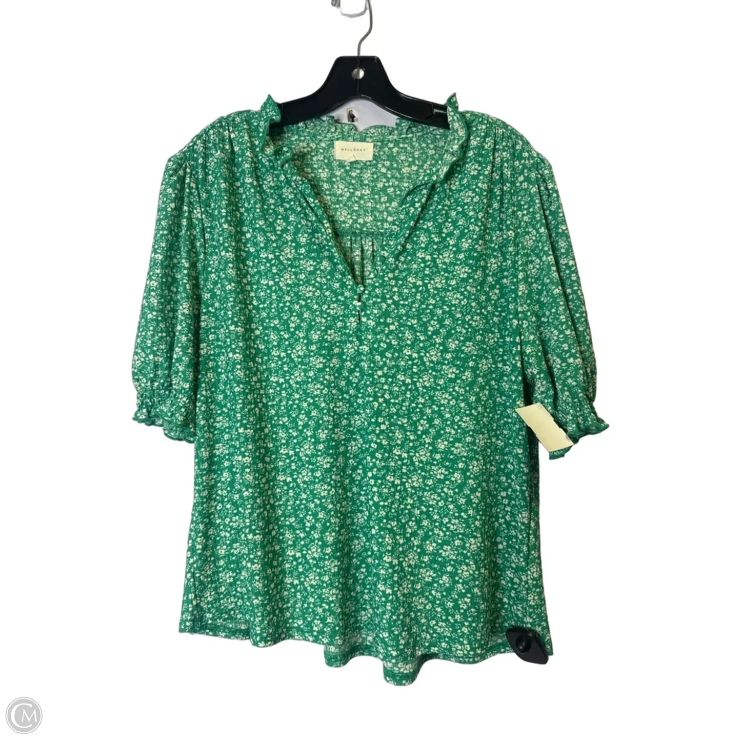 Top Short Sleeve By Melloday In Green, Size: L
