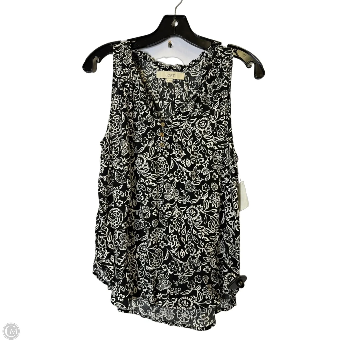 Top Sleeveless By Loft In Black, Size: M