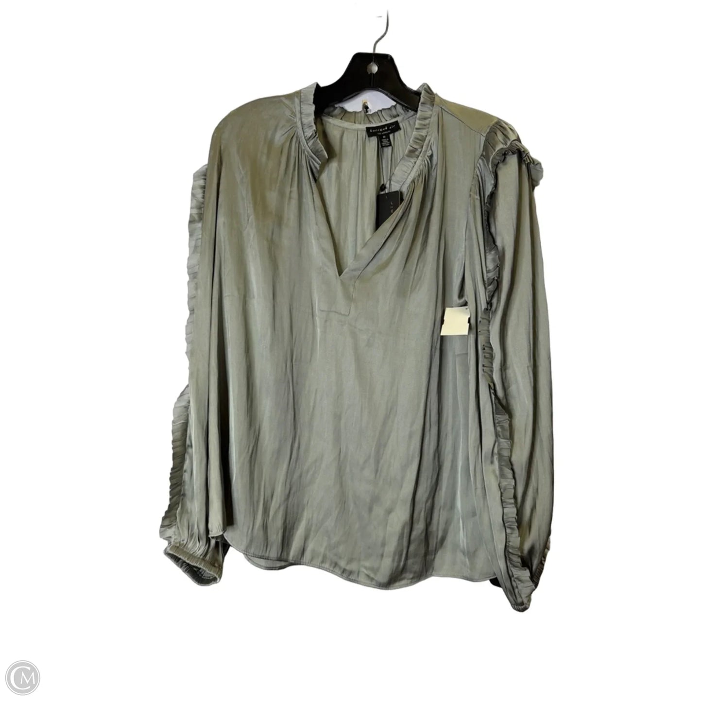 Blouse Long Sleeve By Current Air In Silver, Size: M
