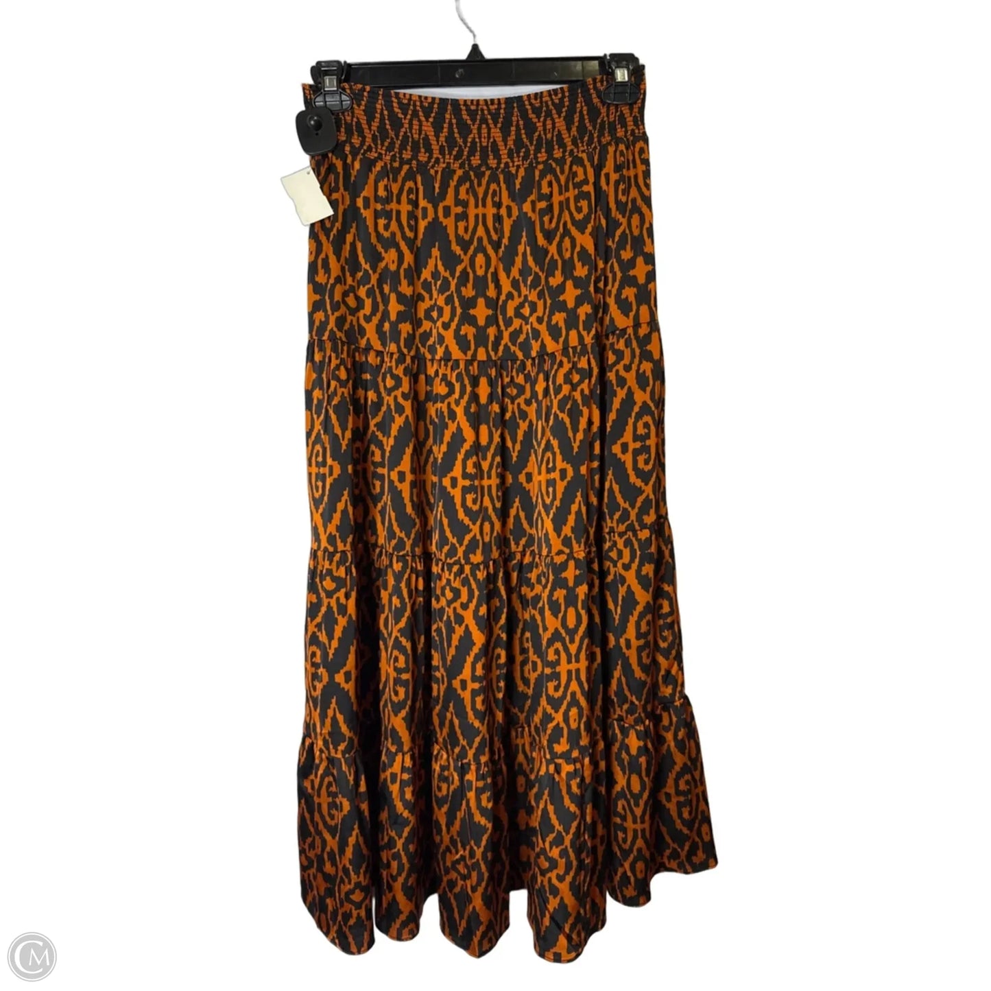 Skirt Maxi By Chicos In Black & Orange, Size: 6