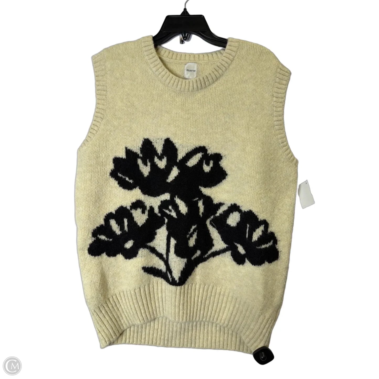 Vest Sweater By Maeve In Cream, Size: M