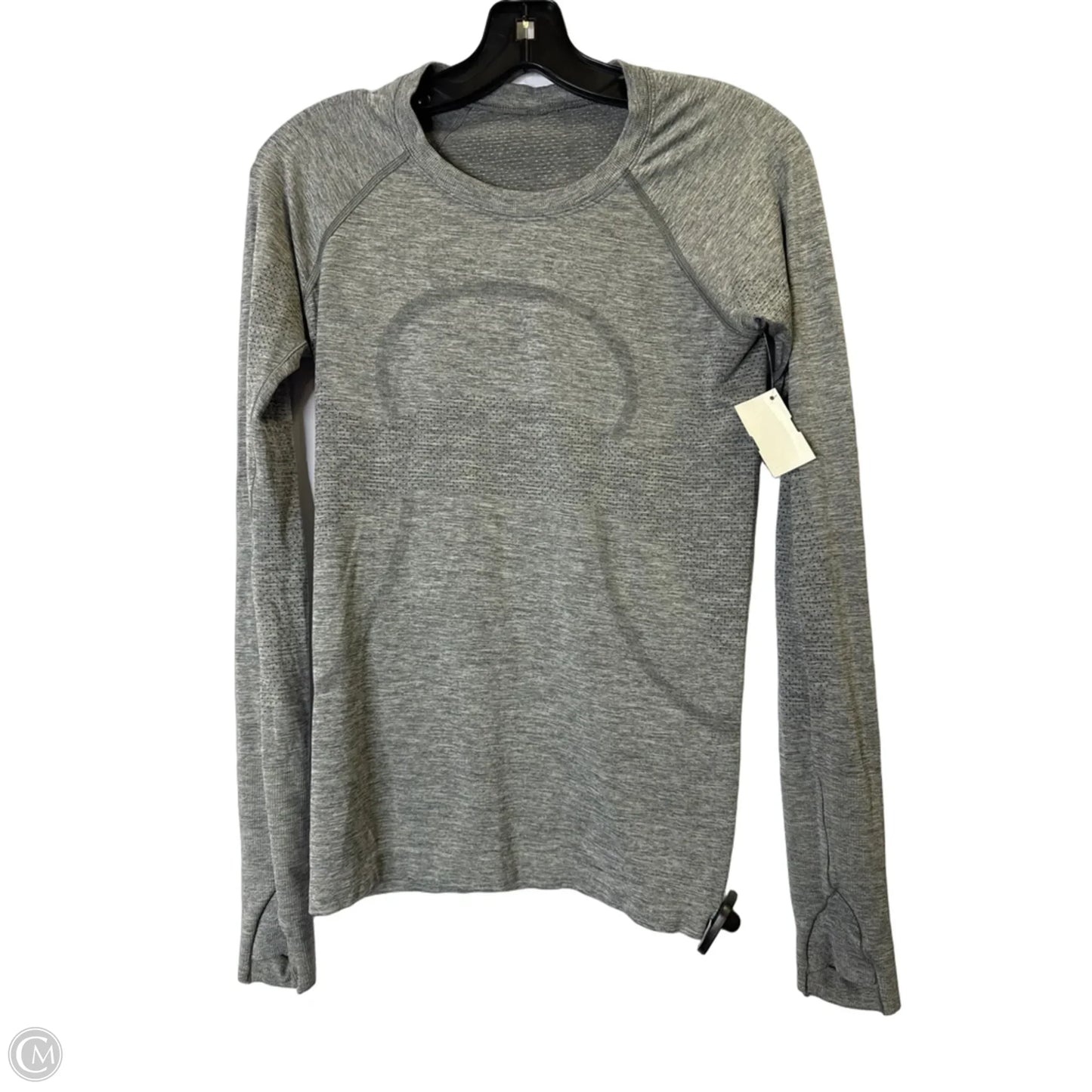 Athletic Top Long Sleeve Collar By Lululemon In Grey, Size: 6
