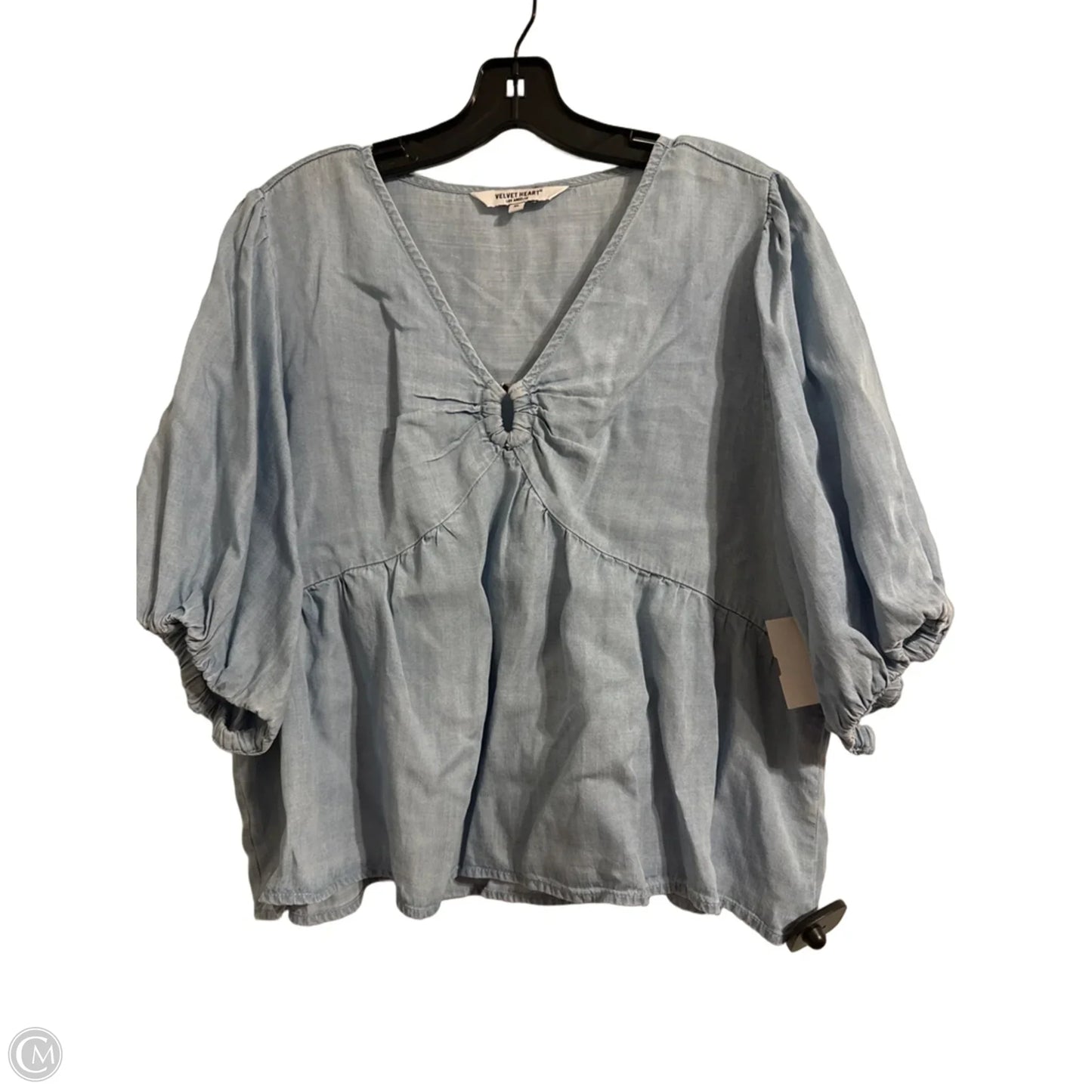 Top Short Sleeve By Velvet Heart In Blue, Size: Xl