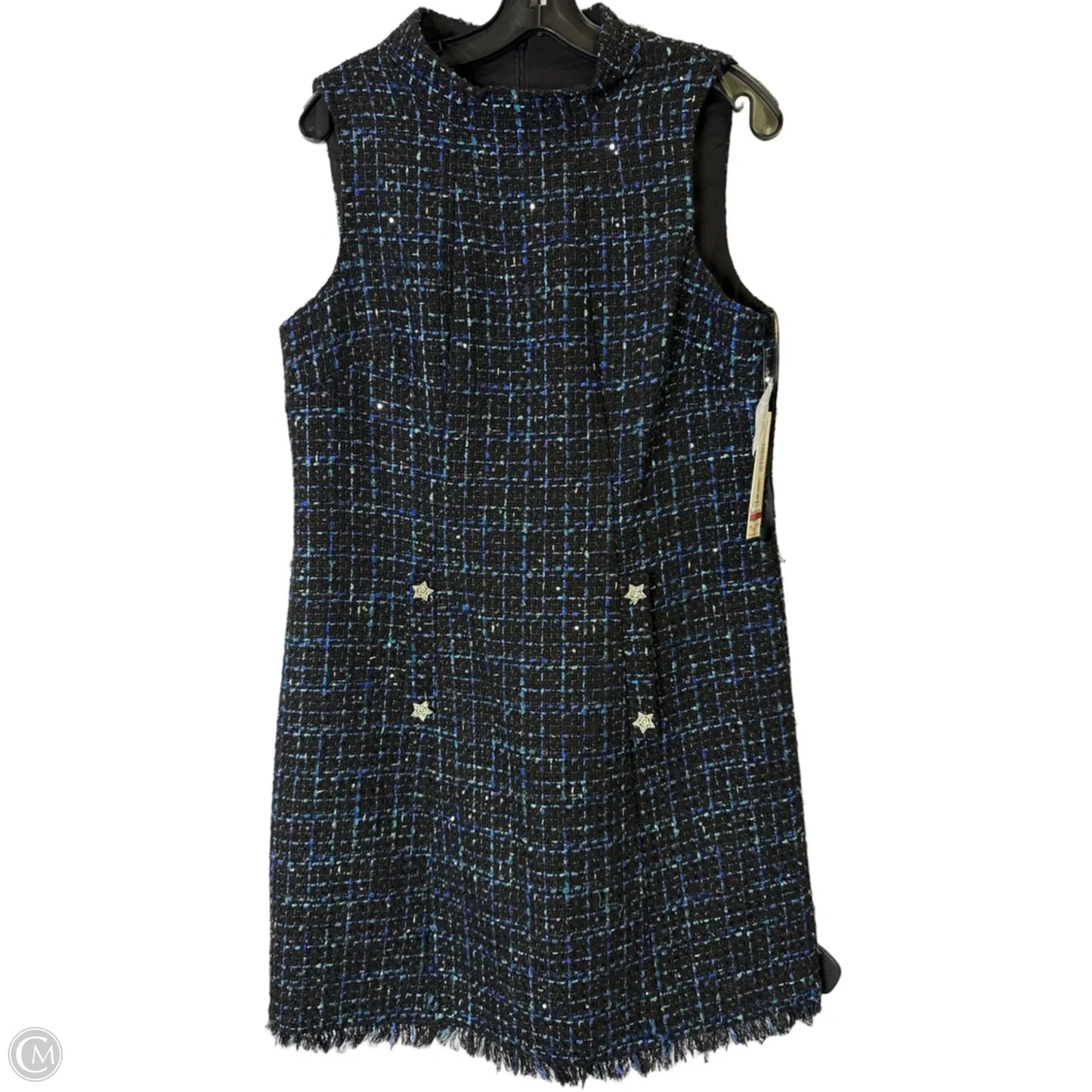 Dress Party Midi By Eliza J In Black & Blue, Size: 12