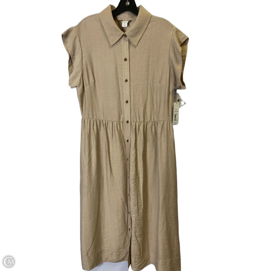 Dress Casual Midi By Liz Claiborne In Brown, Size: M