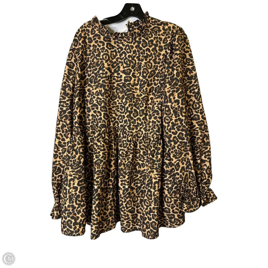 Top Long Sleeve By Shein In Animal Print, Size: 4x
