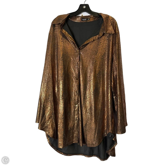 Top Long Sleeve By Shein In Bronze, Size: 4x