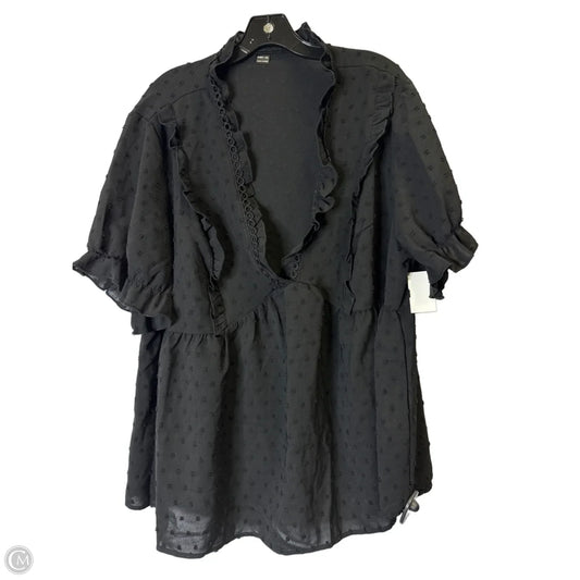 Top Short Sleeve By Shein In Black, Size: 5