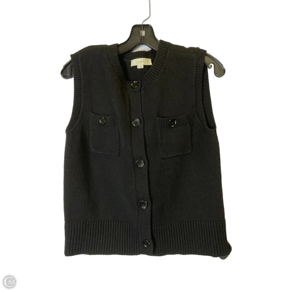 Vest Sweater By Loft In Black, Size: M