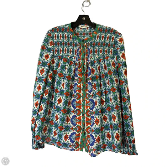 Blouse Long Sleeve By Boden In Blue, Size: 16