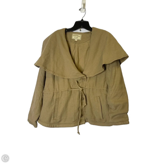 Jacket Moto By Lucky Brand In Beige, Size: L