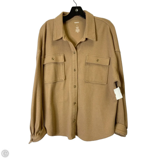 Jacket Shirt By Sonoma In Brown, Size: L