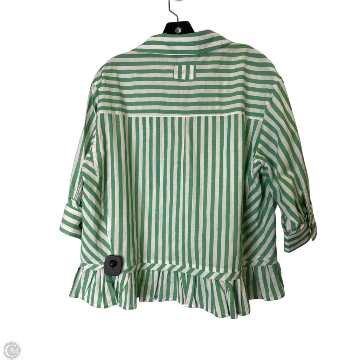 Blouse Short Sleeve By Clothes Mentor In Striped Pattern, Size: M