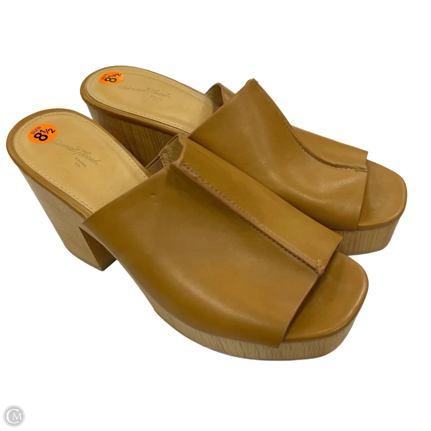 Sandals Heels Block By Universal Thread In Tan, Size: 8.5