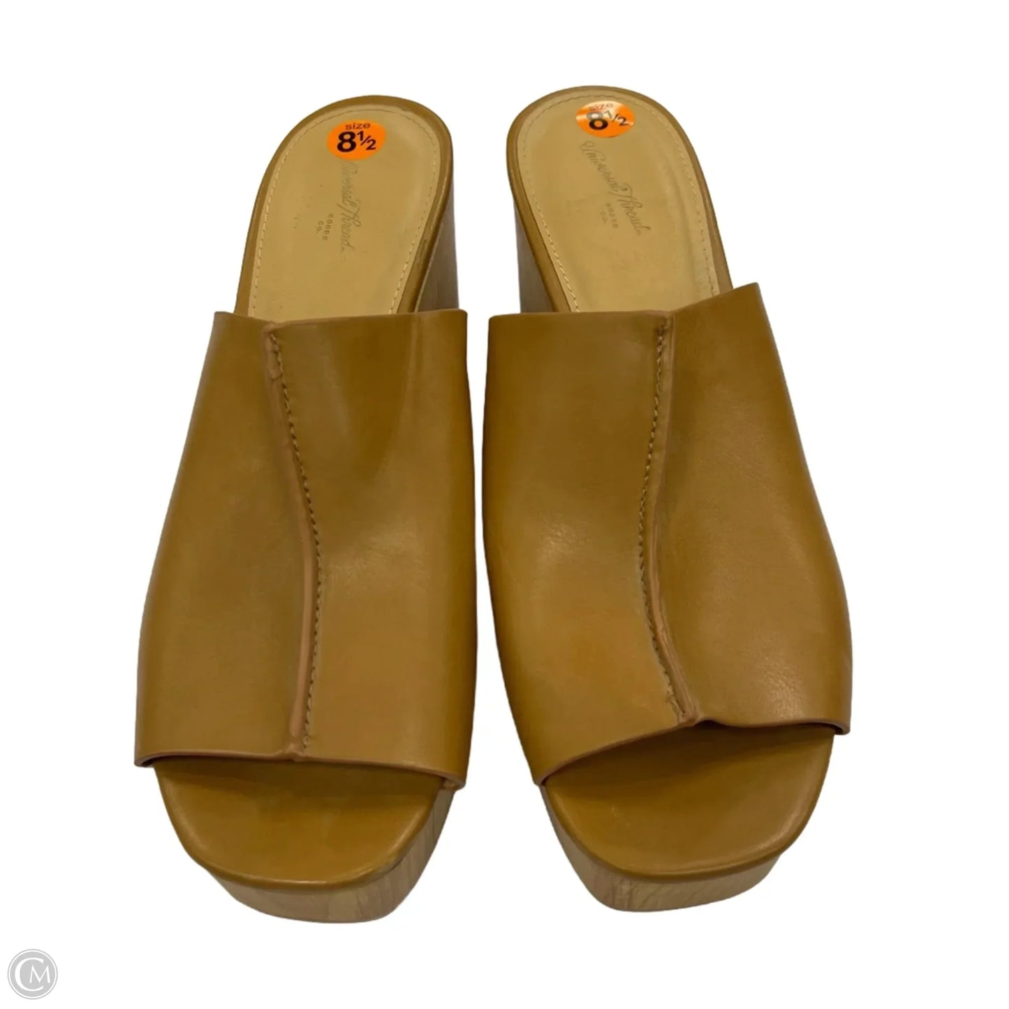 Sandals Heels Block By Universal Thread In Tan, Size: 8.5