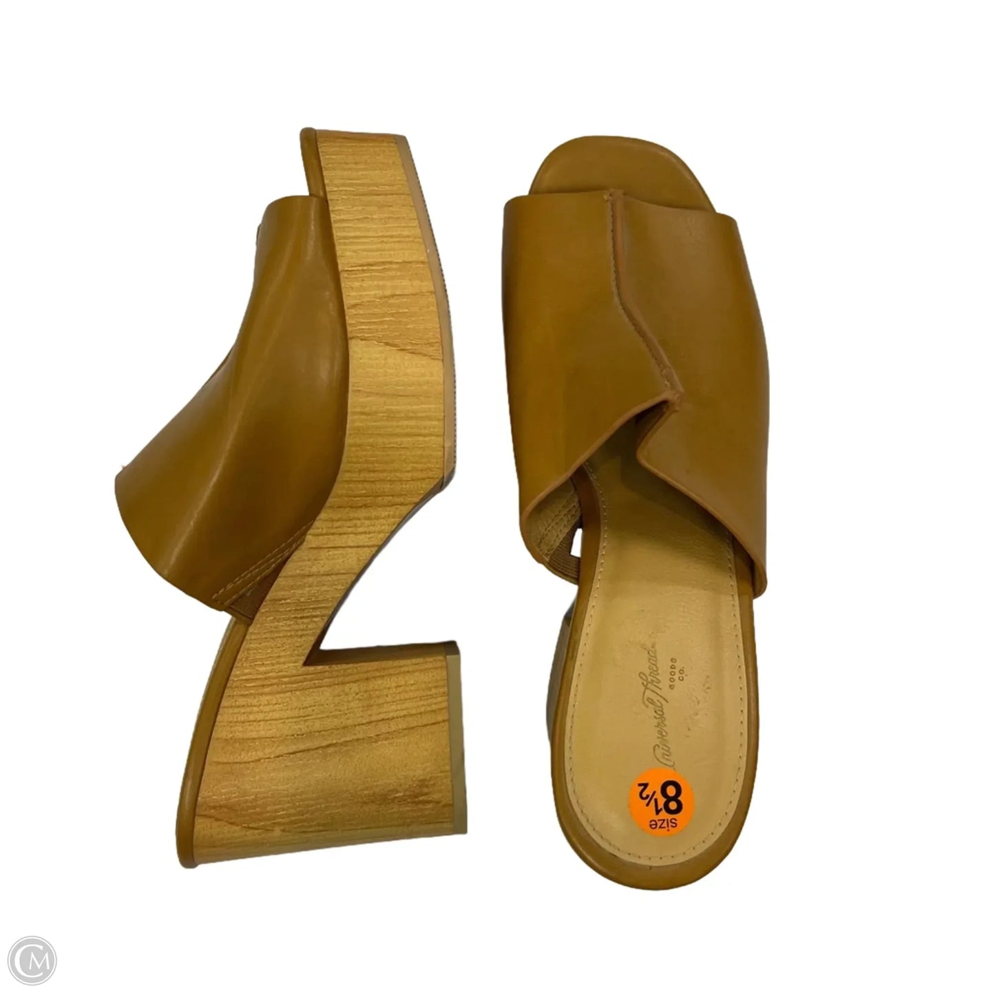 Sandals Heels Block By Universal Thread In Tan, Size: 8.5